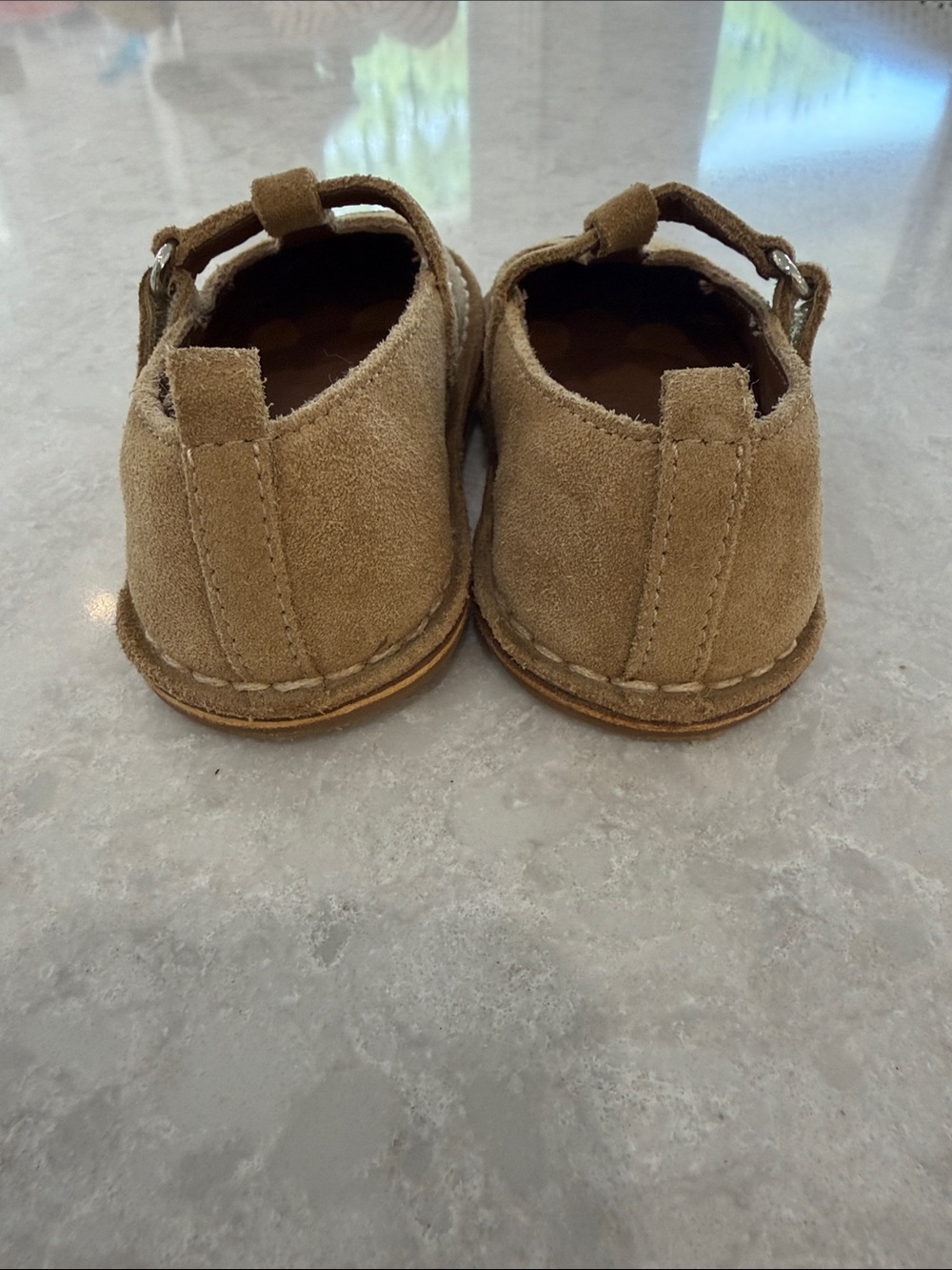 Zara Tan Suede T‑Strap Mary Janes with Floral Embroidery - Picture 5 of 7